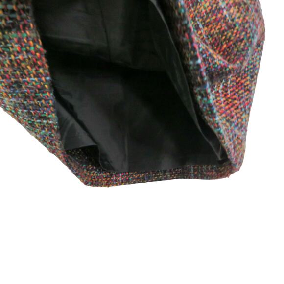 Ann Taylor LOFT Black Multicolor Rainbow Tweed Mini Skirt Size 4 Petite - Picture 4 of 9